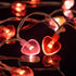 Valentine's Day Heart String Lights, 11ft 8Modes 30LED Red and Pink String Light Battery Operated with Remote, Timing Function Valentines Decoration Light String for Bedroom Wedding Anniversary Party