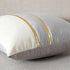 WACOMECO Velvet Throw Pillow Covers - Soft Decorative Cushion Covers Cases with Gold Leather for Sofa Bedroom Livingroom Car, 18 x 18 in, Grey and White