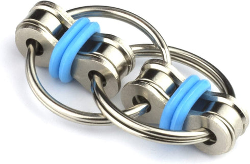 Tom's Fidgets Original Flippy Chain Fidget Toy - Perfect for ADHD, Anxiety, and Autism - Bike Chain Fidget Stress Reducer for Adults and Kids - Blue