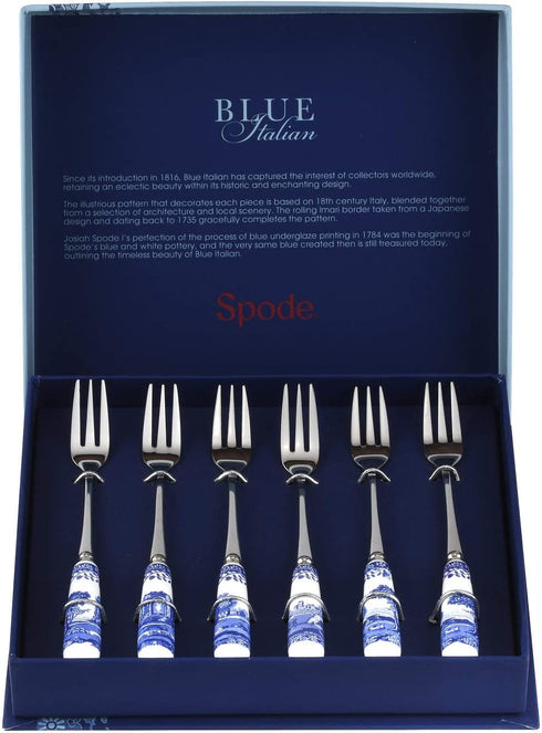 Spode Blue Italian Set of 6 Pastry Forks