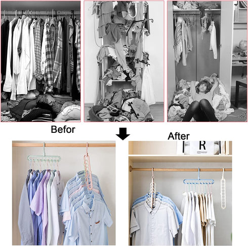 Magic Space Saving Clothes Hangers 10 Pack Cascading Hanger 9 Slots Closet Organizer Space Saver for Heavy Clothes (10)