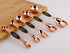 Magnetic Measuring Spoons Stainless Steel Copper Plated Rose Gold Dual Side for Dry and Liquid Ingredients Set of 5