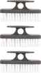 Superio Nail Brush Set (3 Pack) Cleaner with Handle - Durable Brush Scrubber to Clean Toes, Fingernails, Hand Scrubber All Surface Cleaning, Heavy Duty Scrub Brush Stiff Bristles, Easy to Hold (Grey)
