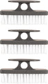 Superio Nail Brush Set (3 Pack) Cleaner with Handle - Durable Brush Scrubber to Clean Toes, Fingernails, Hand Scrubber All Surface Cleaning, Heavy Duty Scrub Brush Stiff Bristles, Easy to Hold (Grey)