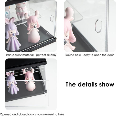Acrylic Clear Display Case with Black Lid and Black Base, Clear Dustproof Protection Showcase, Display Box Storage Holder for Doll Toy Collectibles ( 11.8 X 6.3 X 6.3 INCH )