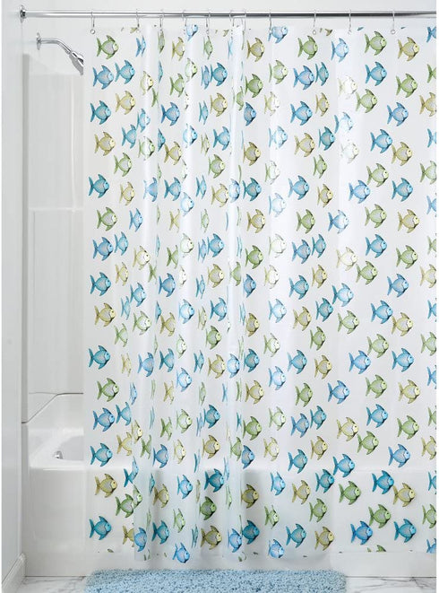 iDesign Fishy Shower Curtain, 72 x 7 2, Blue/Green