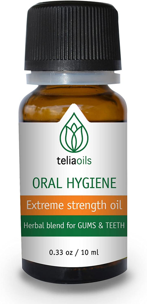 Teliaoils Herbal Blend for Teeth & Gums - Extreme Strength Oral Hygiene Oil- 100% Natural Deep Cleansing Mouthwash/Liquid Toothpaste/Herbal Breath Freshener- Fluoride Free Oral Discomforts - 10ml