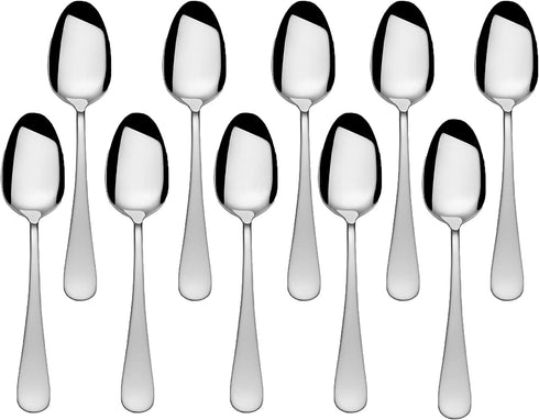Gourmet Basics by Mikasa Satin Symmetry Stainless Steel Teaspoon, Set of 10,Silver