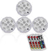 Tripop RGB Color Changing Submersible LED Lights, 13 Colors 4 Modes LED Floral Lights with Remote Controls + Battery Powered (4 Packs)