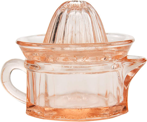 HOME-X Nostalgia Style Glass Citrus Juicer, Manual Juice Press, Retro Nostalgic Lemon, Orange Juicer-2 Pcs-Pink