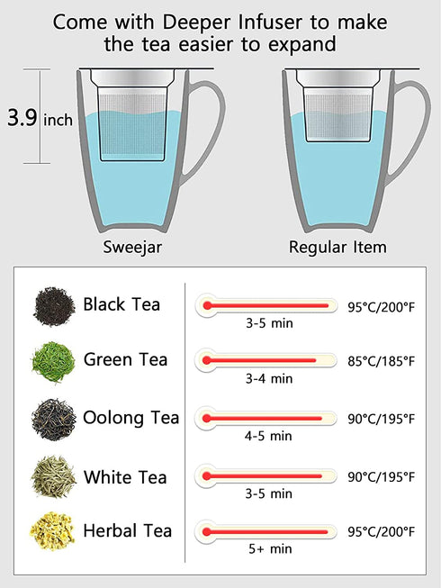 SWEEJAR Porcelain Tea Mug with Infuser and Lid, Teaware with Filter, Loose Leaf Tea Cup Steeper Maker, 16 OZ for Tea/Coffee/Milk/Women/Office/Home/Gift (Turquoise)