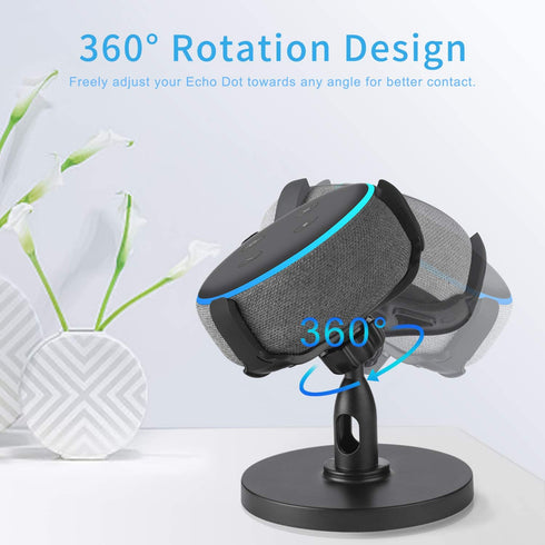 ?Echo Dot Stand‘ Table Holder for Echo Dot 3rd Generation, 360° Adjustable Stand Bracket Mount, Space-Saving Dot Accessories, No Muffled Sound Original Outlet Hanger for Smart Home Speaker