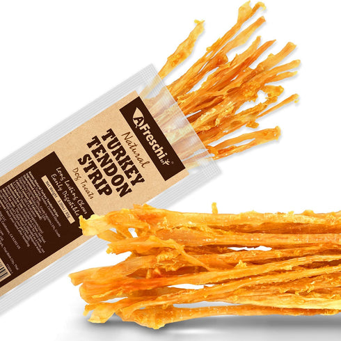 Afreschi Turkey Tendon Dog Treats for Signature Series, All Natural Human Grade Dog Chew, Ingredient Sourced from USA, Hypoallergenic, Easy to Digest, Rawhide Alternative, 1 Unit/Pack Strip (Large)