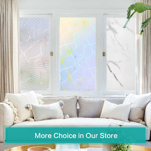 Beautysaid Window Film Privacy: Frosted Glass Window Film Non-Adhesive Self, No Glue Static Cling Film, Anti-UV Decorative Window Film for Living Room Bathroom Kitchen 35.4x78.7inch