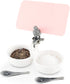 Vagabond House Song Bird Double Salt Cellar Spice Sauce Server and Place card with Pewter Feather spoons 2.5 inch Tall 4.25 inch Long 2 inch Wide