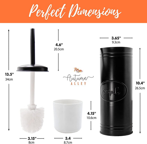 Autumn Alley Farmhouse Bathroom Toilet Brush and Holder Set - Black Rustic Toilet Bowl Cleaner Rustic Yet Modern Bathroom Decor Modern Farmhouse Bathroom Decor