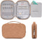storageLAB Travel Jewelry Organizer, Faux Suede Clutch Bag for Necklaces, Earrings, Rings and Bracelets (Leather Brown)