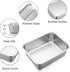 Lasagna Deep Baking Pan - 10.7 x 8.3 x 3.2,P&P CHEF Rectangular Cake Pan Cookie Bakeware Stainless Steel for Brownie/ Bread/ Meat, Deep Side & Round Corner, Brushed Finish & Dishwasher Safe