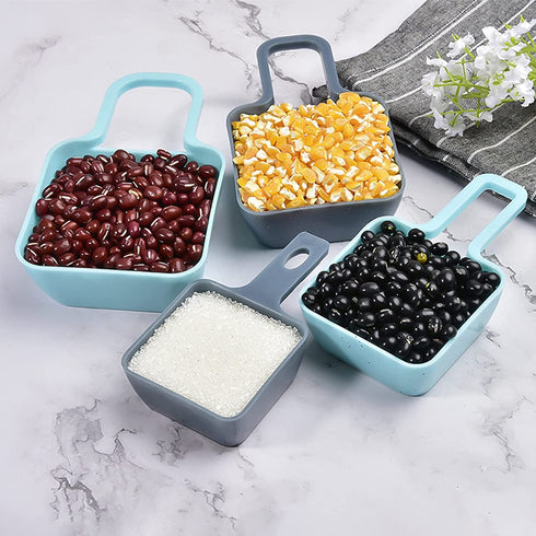 YJHome Plastic Mixing Bowl Set 10 Set Salad Mix Stackable Trays Nesting Bowls Measuring Bowls Blue Reusable Snack Tray Rectangle Food Storage Food Grade For Camping Kitchen Cooking Baking