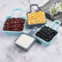 YJHome Plastic Mixing Bowl Set 10 Set Salad Mix Stackable Trays Nesting Bowls Measuring Bowls Blue Reusable Snack Tray Rectangle Food Storage Food Grade For Camping Kitchen Cooking Baking