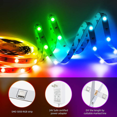 Bason Under Cabinet Lights with 44 Keys Remote and Power Supply, Under Bed Lights 32.8ft High Bright 300 LEDs Light Strips Kit for Kitchen,Bar,Computer Desk, Wall Lights.
