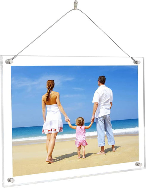 NIUBEE 8.5x11 8x10 Acrylic Picture Frame,Clear Plexiglass Frame Hanger for Photo Poster Certificate Sign Artwork Art Print Wall Hanging-A4 Letter Size