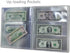 Currency Paper Money Collection Book, 3-Pocket Banknote Organizer, Single Side View Dollar Bill Holders for Collectors, Crystal Clear Sleeves to Storage 60 World Cash, Thicker SleevesNote Book (Blue)