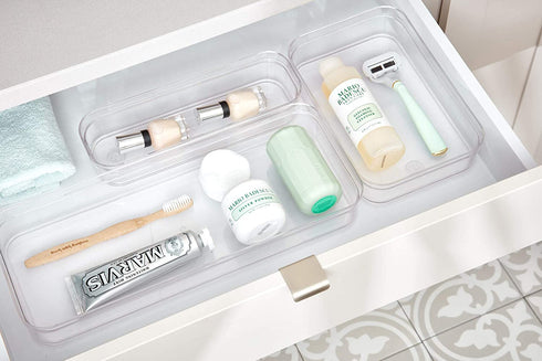 iDesign - 72010 Crisp Drawer Organizer Tray for Kitchen, Bathroom, Office, BPA-Free, 6" x 9" x 2"