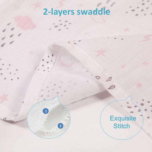 Little Grape Land, Muslin Swaddle Blankets | Muslim Baby Blankets | Baby Receiving Blankets for Girls | Breathable for Newborn Swaddle Wrap, 47 x 47 inches, Set of 3