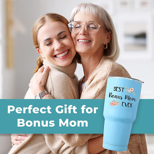 KEDRIAN Stepmom Tumbler 30oz, Step Mom Gifts, Stainless Steel Vacuum Sealed, Stepmom Presents For Birthday, Gifts For Your Second Mom, Best Stepmother Gift, Bonus Mom Gifts