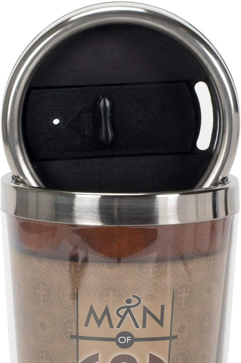 Man Of God Arms with Strength Psalm 18:32 16 Oz. Stainless Steel Insulated Travel Mug with Lid