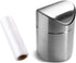 Mini Countertop Brushed Stainless Steel Swing Lid Trash Can Set, Come with Trash Bag, 1.5 L / 0.40 Gal , Multiple Color Options, Silver
