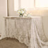White Lace Tablecloth Rectangle 2 Pieces 60x120 Inch Embroidered Lace Rustic Table Cover for Birthday Party Wedding Baby Bridal Shower