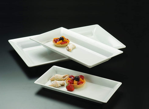 American Metalcraft MEL23 Endurance Melamine Rectangular Platter, 18" x 8.25", White