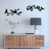 Hotop 2 Pieces Birds on Branch Metal Wall Art Decor Bird Silhouette Sculpture Black Leaves with Birds Metal Ornament Hanging Sign for Home Garden Office Living Room Indoor Outdoor Decorations