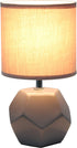 Simple Designs Round Prism Mini Table Lamp with Matching Fabric Shade