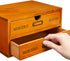 Small Wooden Storage Box with Drawers, Desk Organizer, Vintage French Design (9.75 x 7 x 5 In)