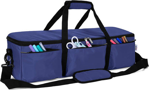 Luxja Carrying Case Compatible with Cricut Explore Air (Air2) and Maker, Foldable Bag Compatible with Cricut Explore Air (Air2) and Supplies (Bag Only), Dark Blue