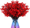 Babys Breath Silk Flowers 6 Bundle Red Flowers Gypsophila Fake Baby's Breath European Artificial Flowers with Stem Real Touch Artificial Gypsophila for Christmas Home Wedding DIY Flowers Party Decor