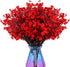 Babys Breath Silk Flowers 6 Bundle Red Flowers Gypsophila Fake Baby's Breath European Artificial Flowers with Stem Real Touch Artificial Gypsophila for Christmas Home Wedding DIY Flowers Party Decor