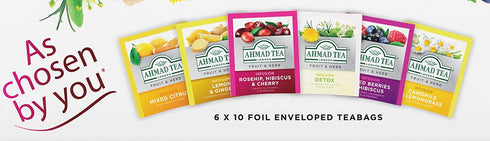 Ahmad Tea Herbalist Variety Gift Box, 60 Foil Enveloped Teabags