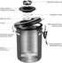 Veken Coffee Canister, Airtight Stainless Steel Kitchen Food Storage Container with Date Tracker and Scoop for Beans, Grounds, Tea, Flour, Cereal, Sugar, 22OZ, Gray