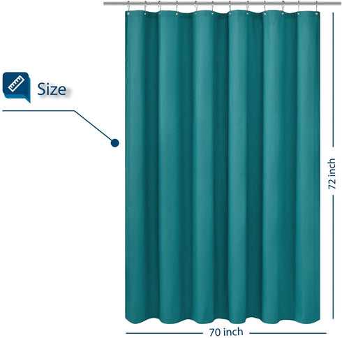 Barossa Design Soft Microfiber Fabric Shower Liner or Curtain with Embossed Dots, Hotel Quality, Machine Washable, Water Repellent, Turquoise, 70 x 72 inches