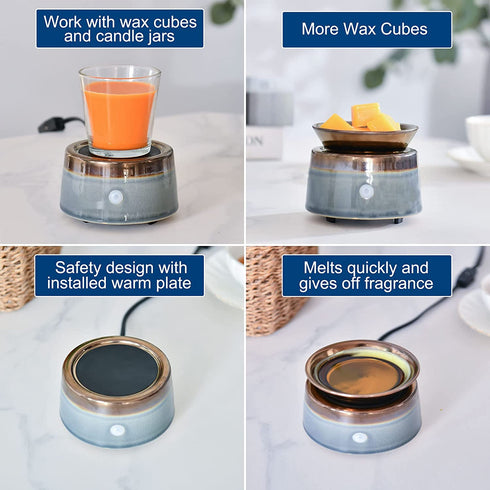 kobodon Ceramic Candle Wax Warmer,Scentsy Warmer, Home Fragrance Diffuser, Wax Melter for Scents Fragrances Candles Oils, Fragrance Warmer Scented Candles or Wax Melts, Gifts for Spa Home Office