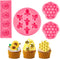 Ocmoiy 4 Pieces Flower and Bee Theme Cake Silicone Molds - Honeycomb Sunflower Bubble Bee Mold for Cake Decoration Cupcake Toppers Chocolate Candy Fondant Polymer Clay Crafting
