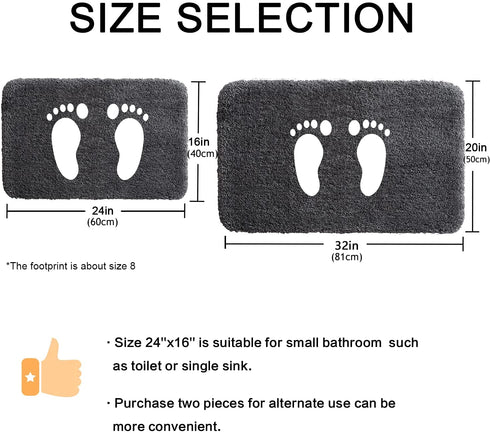 Bathroom Rug 32x20 Gray Bath Mat Silver Grey Best Absorbent Shower Large Shaggy Soft Big Extra Thick Perfect Absorbant Plush Dog Door Mat Carpet Gentsing