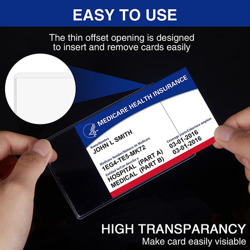 Fabmaker New Medicare Card Protector, 6 Pack Plastic Card Holder for Wallet Single 12 Mil Business Card Sleeve Waterproof Cards Plastic Protector for Credit Card Business Card Social Security Card ID Card