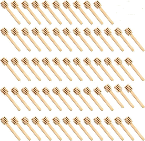 WEFOO 100 Pack Mini 3 Inch Portable Wooden Honey Dipper Sticks for Honey Jar Dispense Drizzle Honey, Wedding Party Favors