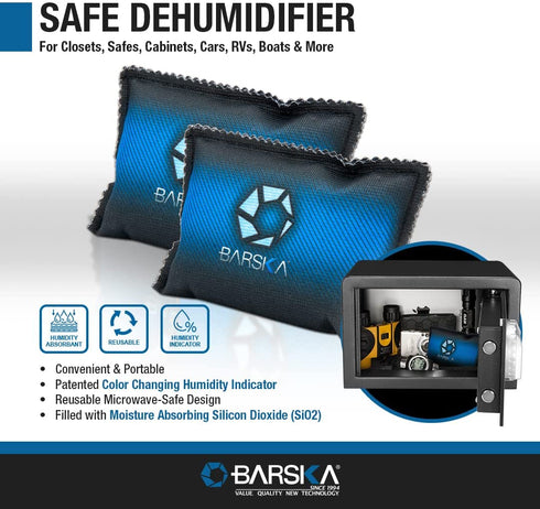 BARSKA Safe Moisture Absorber Dehumidifier for Home Closets, Safes, and Cars , Blue