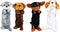 Ioffersuper 4Pcs Dog Puppy Pencil Bags Plush Animal Stationery Pouch Pencil Case Multi-Function Storage Zipper Bags for School Office Stationery Bags Girls Makeup Cosmetic Organizer,4 Styles